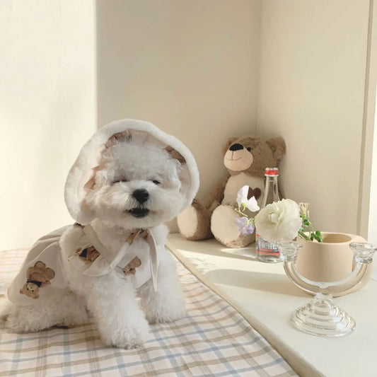 Cute Bear Suspender Skirt for Bichon Teddy Dogs