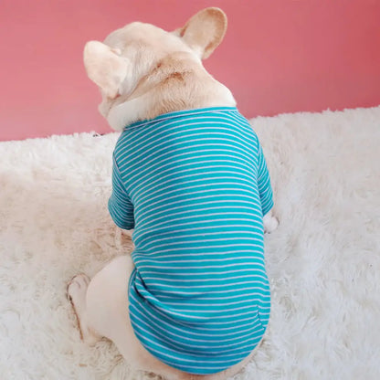 Cotton Stretch Striped Padded T-Shirt